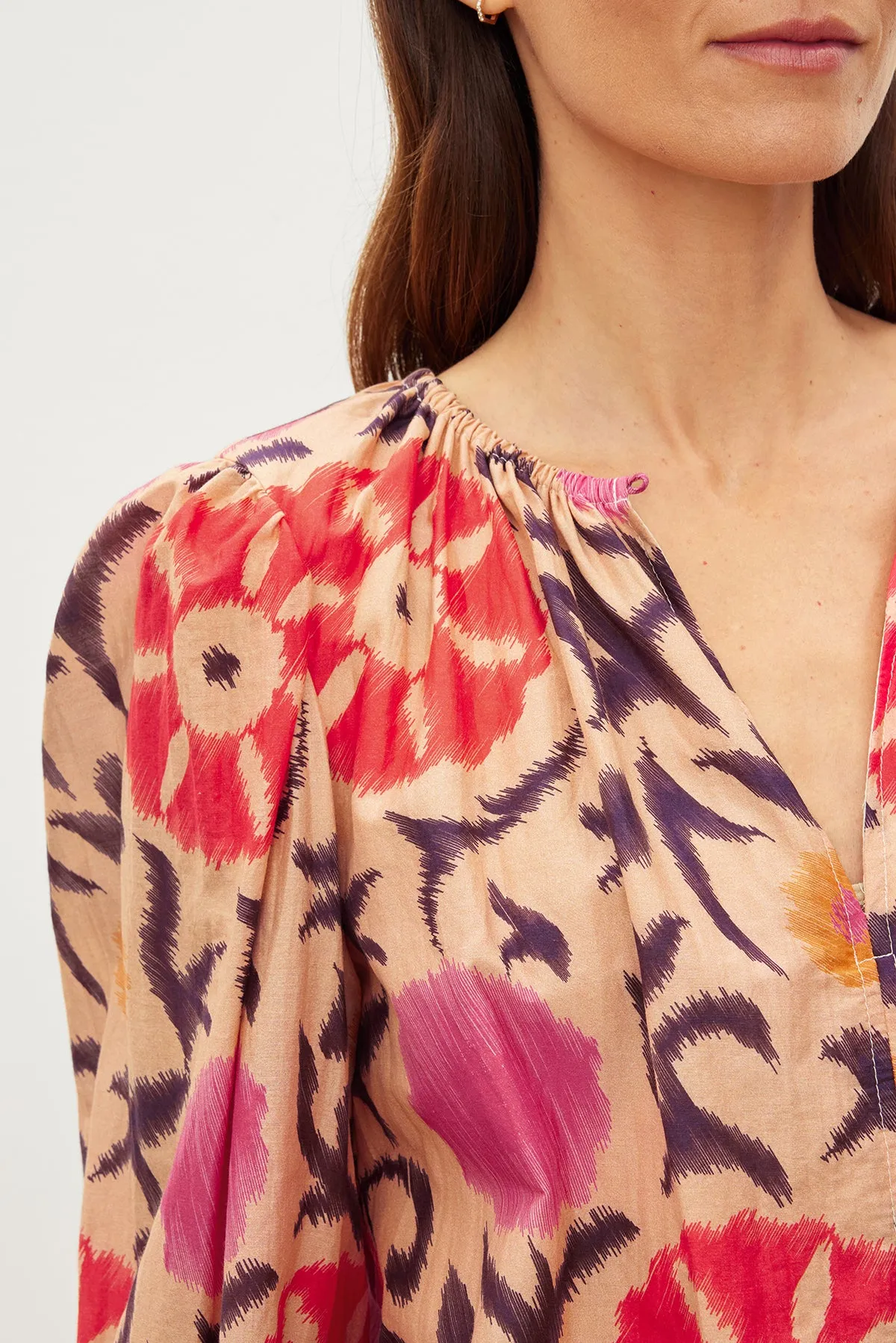 FRASER PRINTED SILK COTTON VOILE TOP