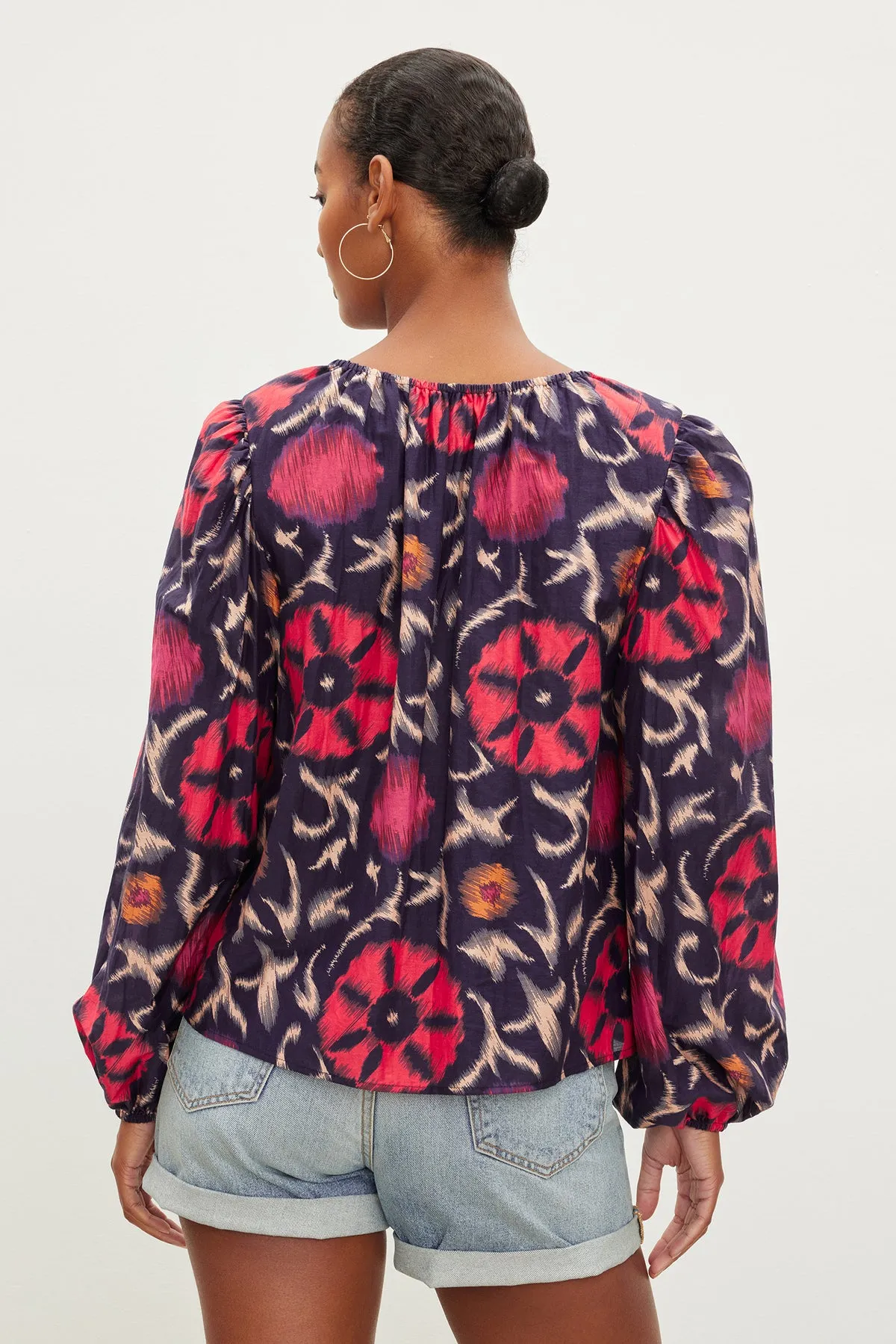 FRASER PRINTED SILK COTTON VOILE TOP