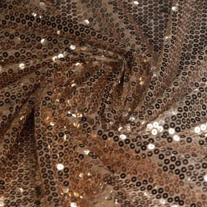 Golden Silver Sequins Net Fabric