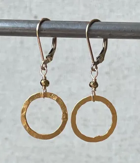 Hammered Vermeil Circle Earrings