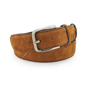 Hancock Tan Suede Contrast Stitch Dimple Belt