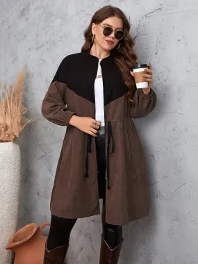 Honey Two-Tone Dropped Shoulder Trench Coat