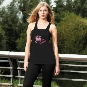 Horse and Baby Cupid Women's Loose Racerback Tank Top