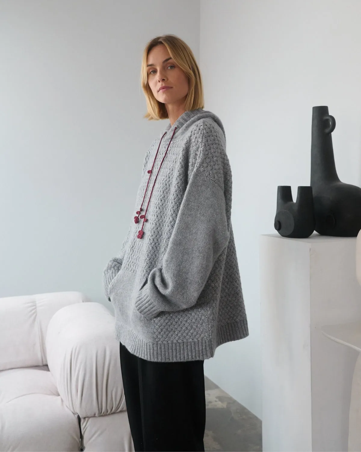 Žilvinas: Fog Grey Merino Wool Hoodie