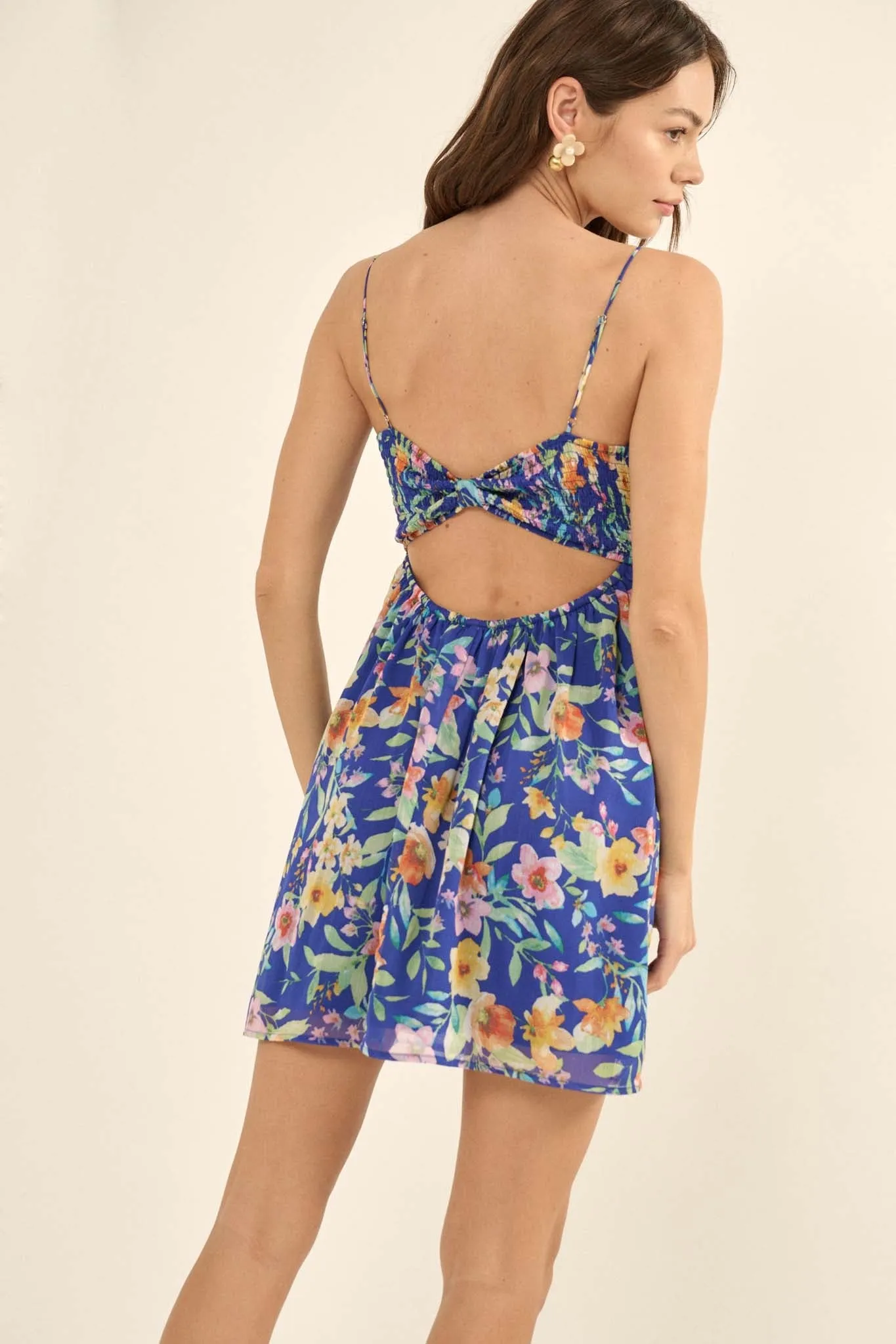 Jamaican Me Crazy Floral Chiffon Mini Sundress