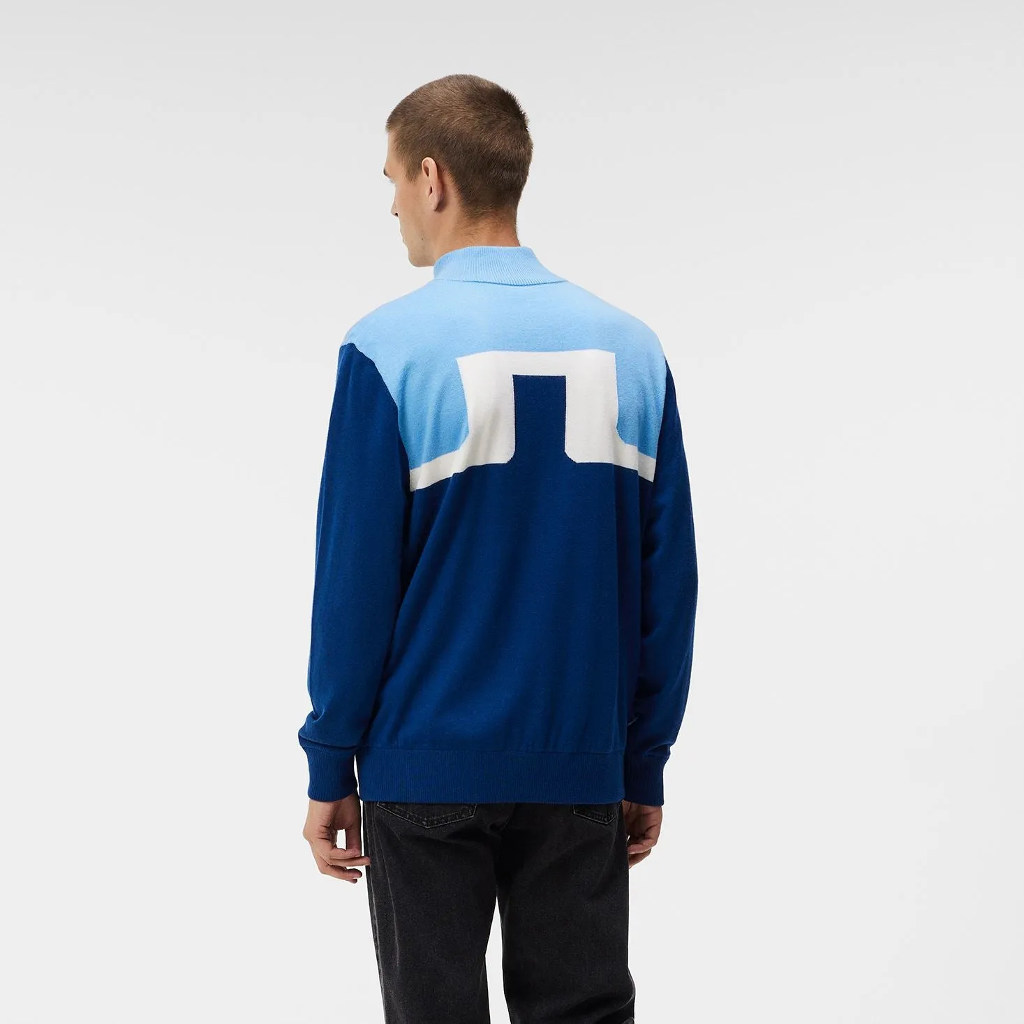 Jeff Tech Wool Windbreaker Sweater Estate Blue - AW23