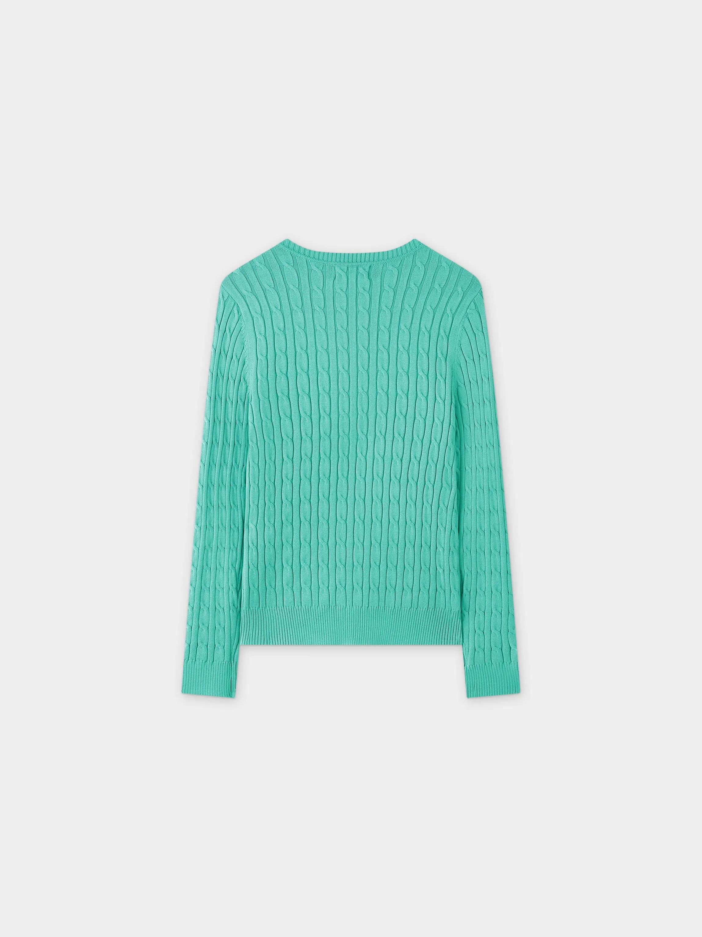 Knit Cable Sweater-Mint