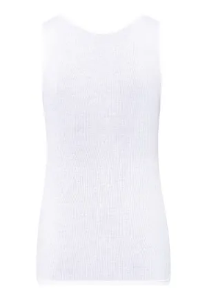 Lace Delight Fine Ribbed Cotton Tank Top | White 71375-101