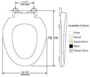 Mansfield Elongated White Toilet Seat