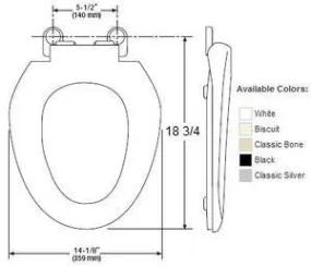 Mansfield Elongated White Toilet Seat