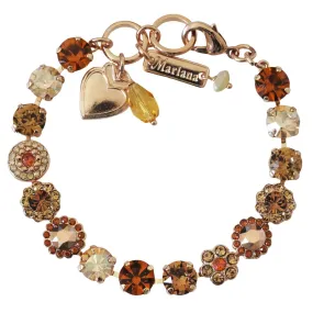 Mariana "Caramel" Rose Gold Plated Must-Have Rosette Crystal Bracelet , 4479 137rg