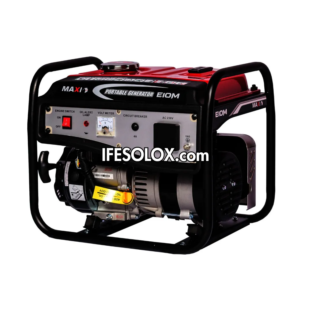 MAXI E10M 1.25KVA Pure Copper Manual Recoil Gasoline Generator - Brand New