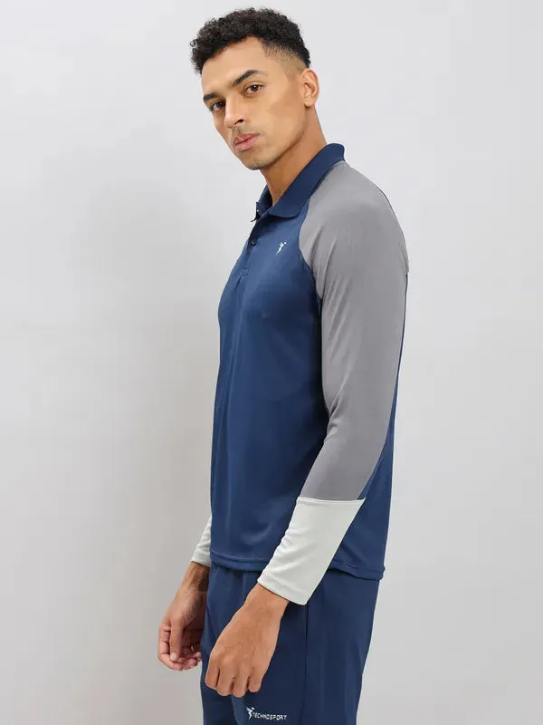 Men Colorblock Slim Fit Polo T-shirt with TECHNO COOL 