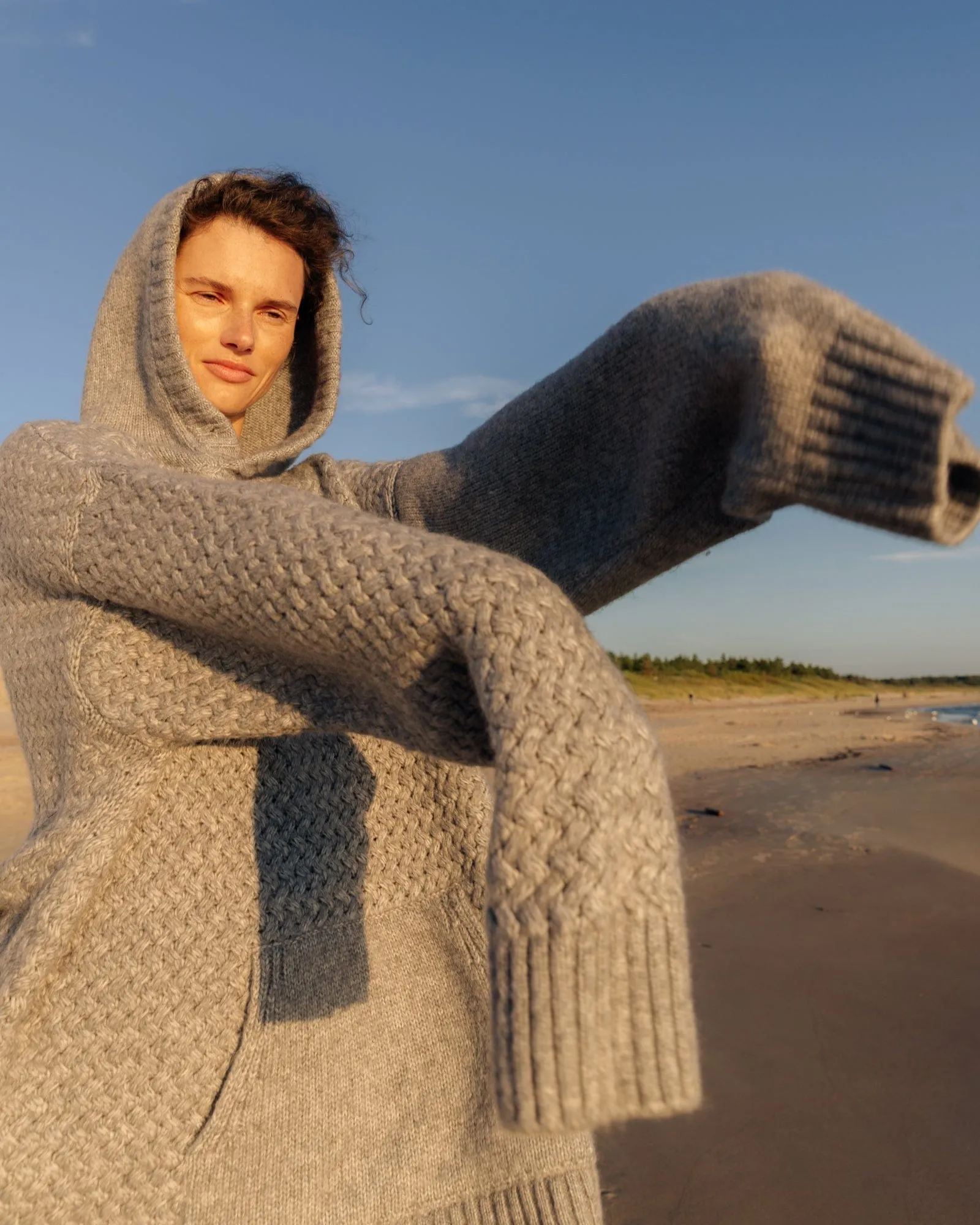 Men's Žilvinas: Fog Grey Merino Wool Hoodie