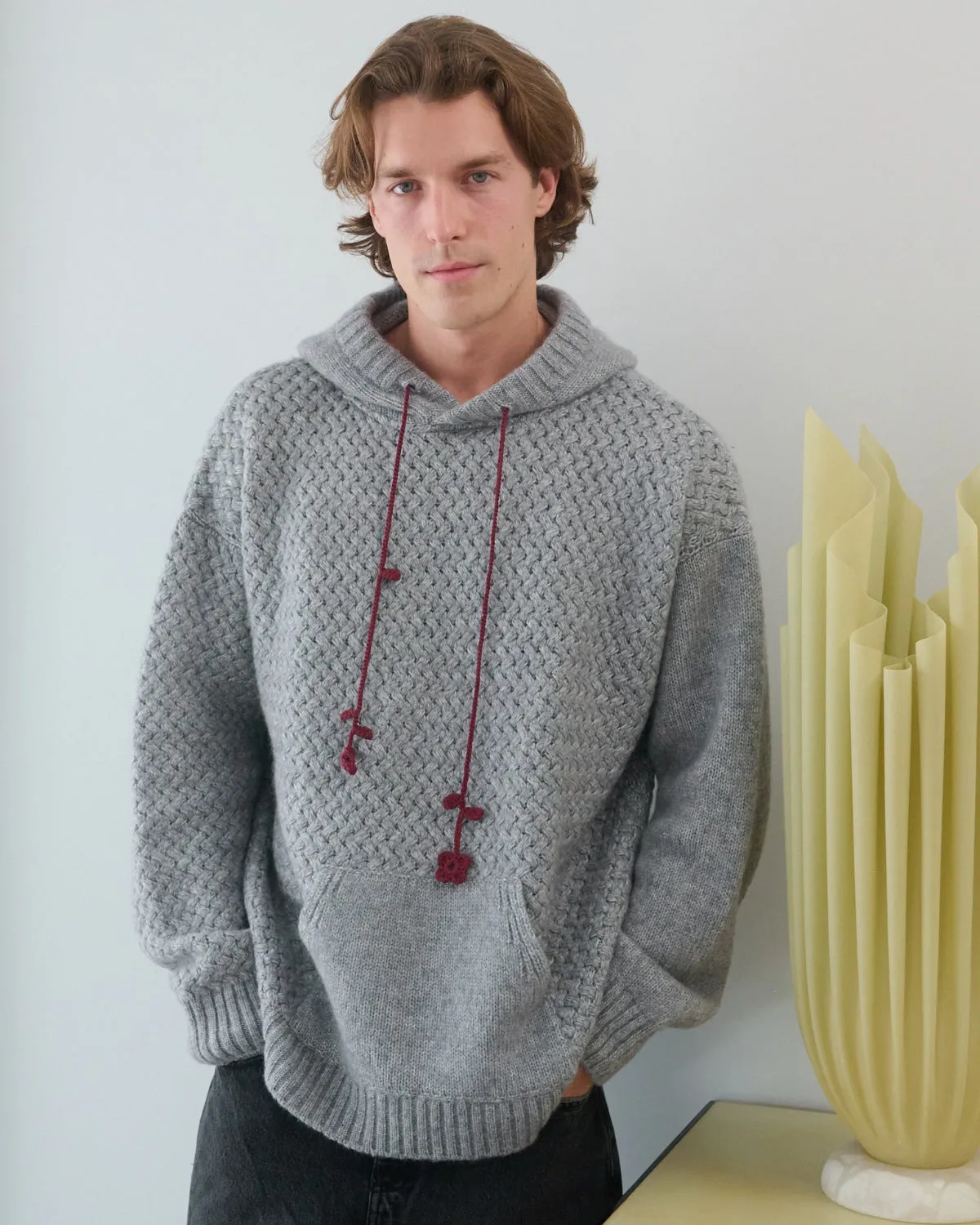 Men's Žilvinas: Fog Grey Merino Wool Hoodie