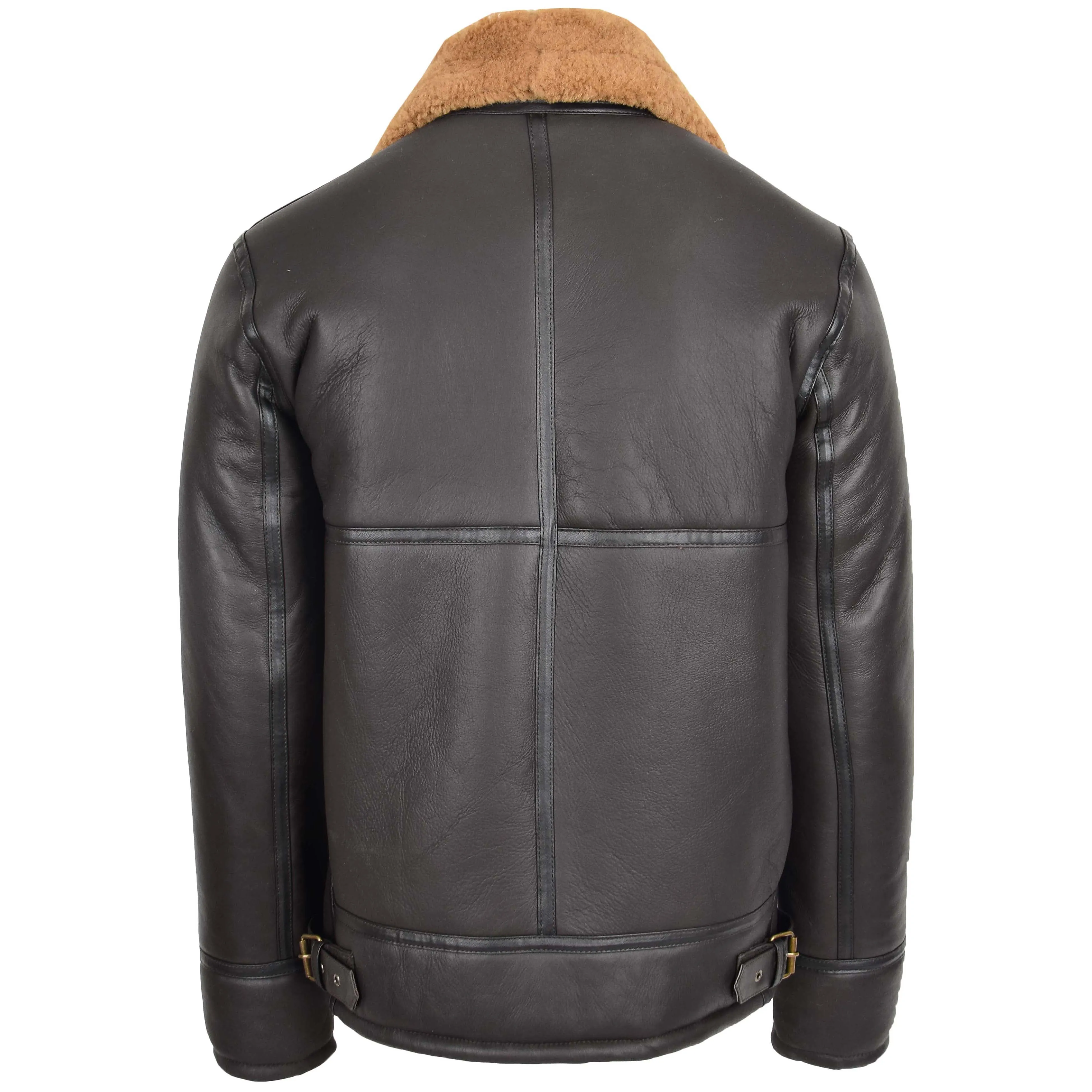 Mens Top Gun Style Sheepskin Jacket Oscar Brown Ginger