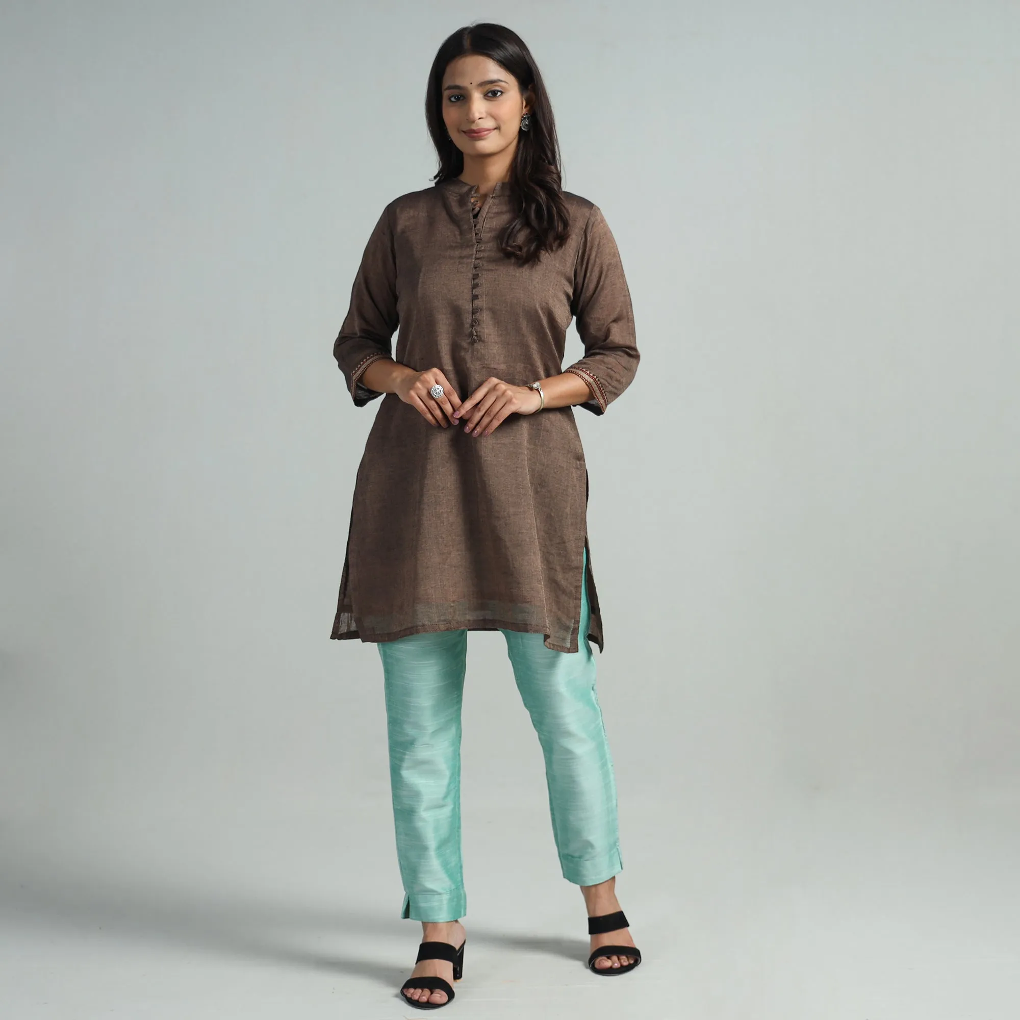 Mint Green - Silk Tapered Casual Pant for Women 04