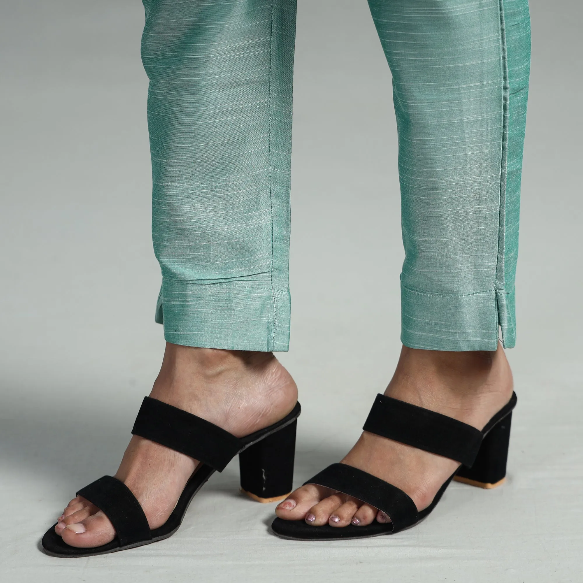 Mint Green - Silk Tapered Casual Pant for Women 04