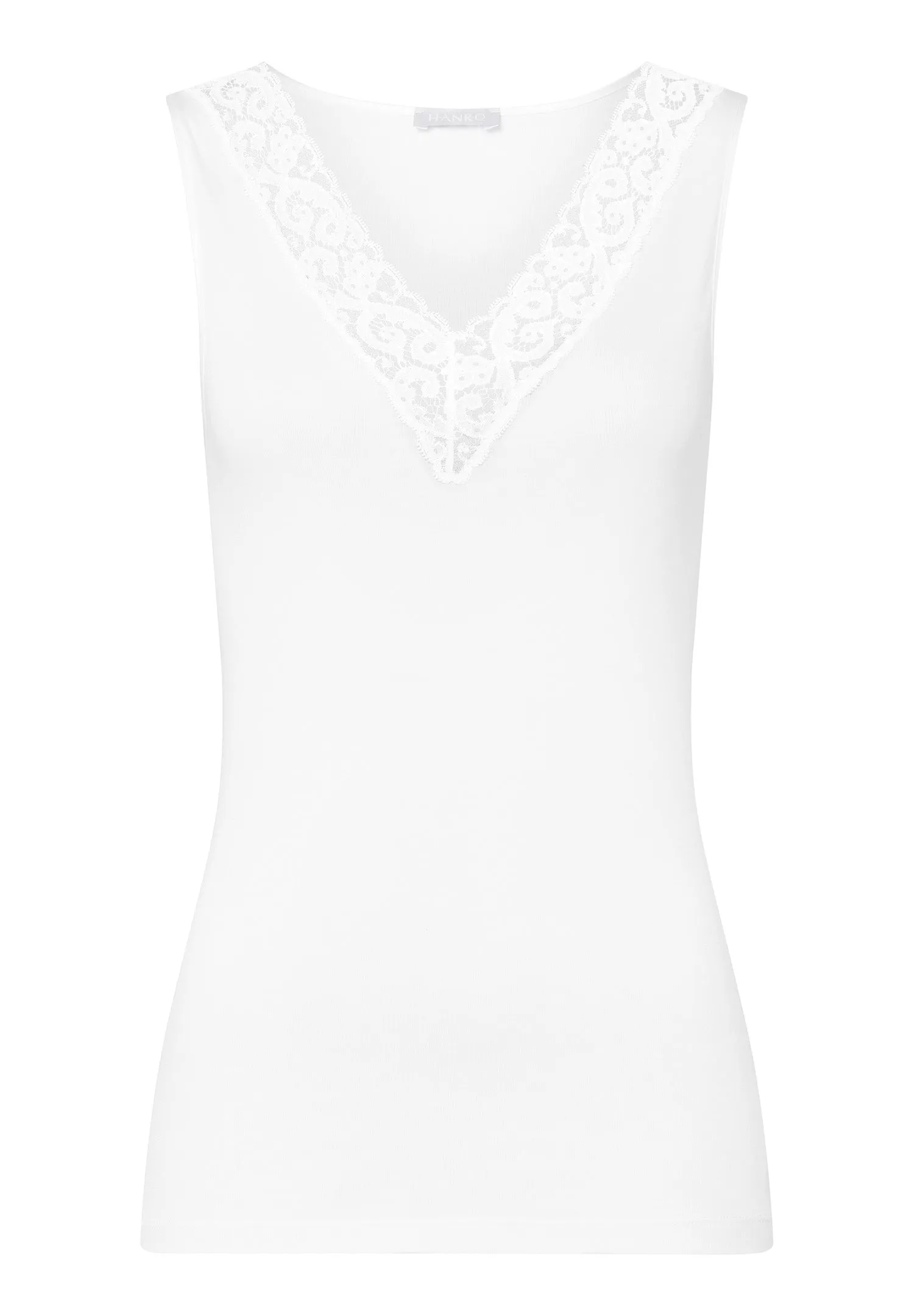 Moments Lace-Trim Cotton Built Up Tank Top | White 71486-101