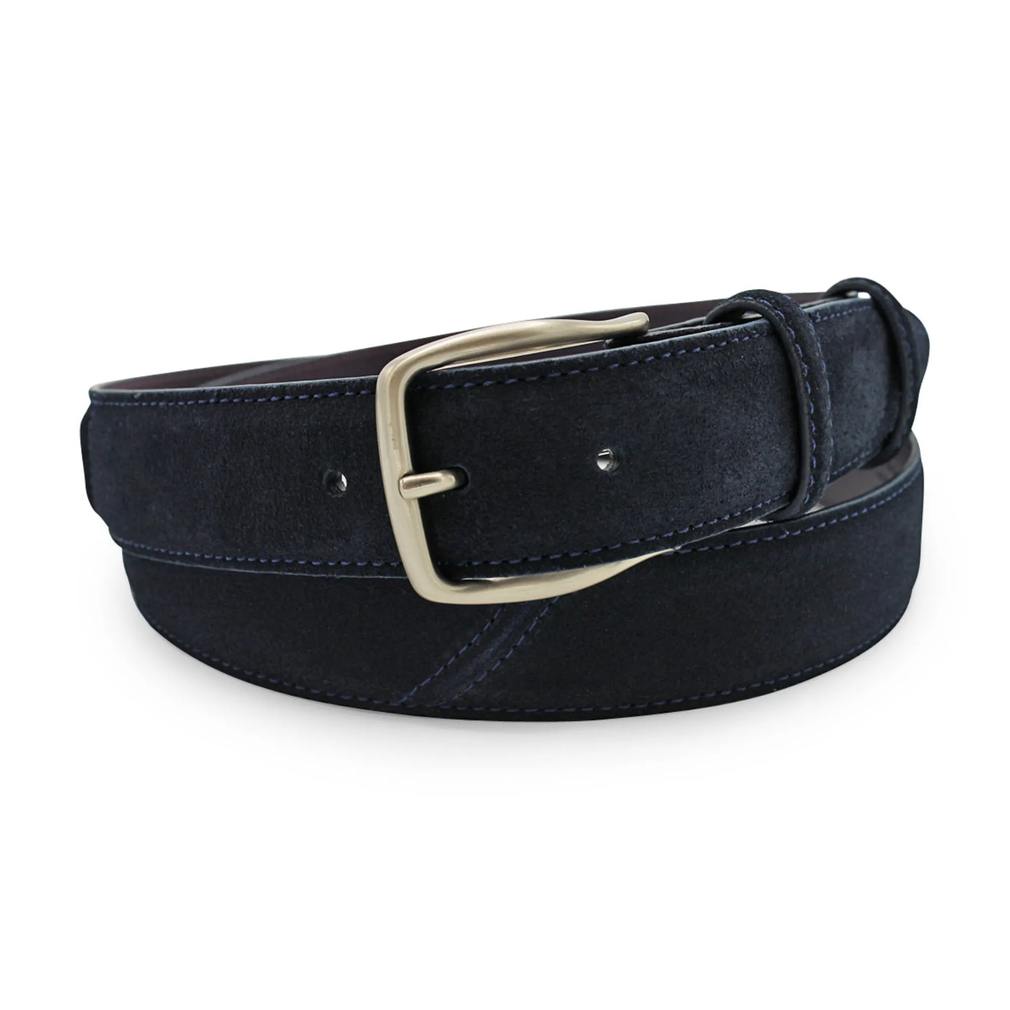 Navy Suede 'Hancock' Prong Belt