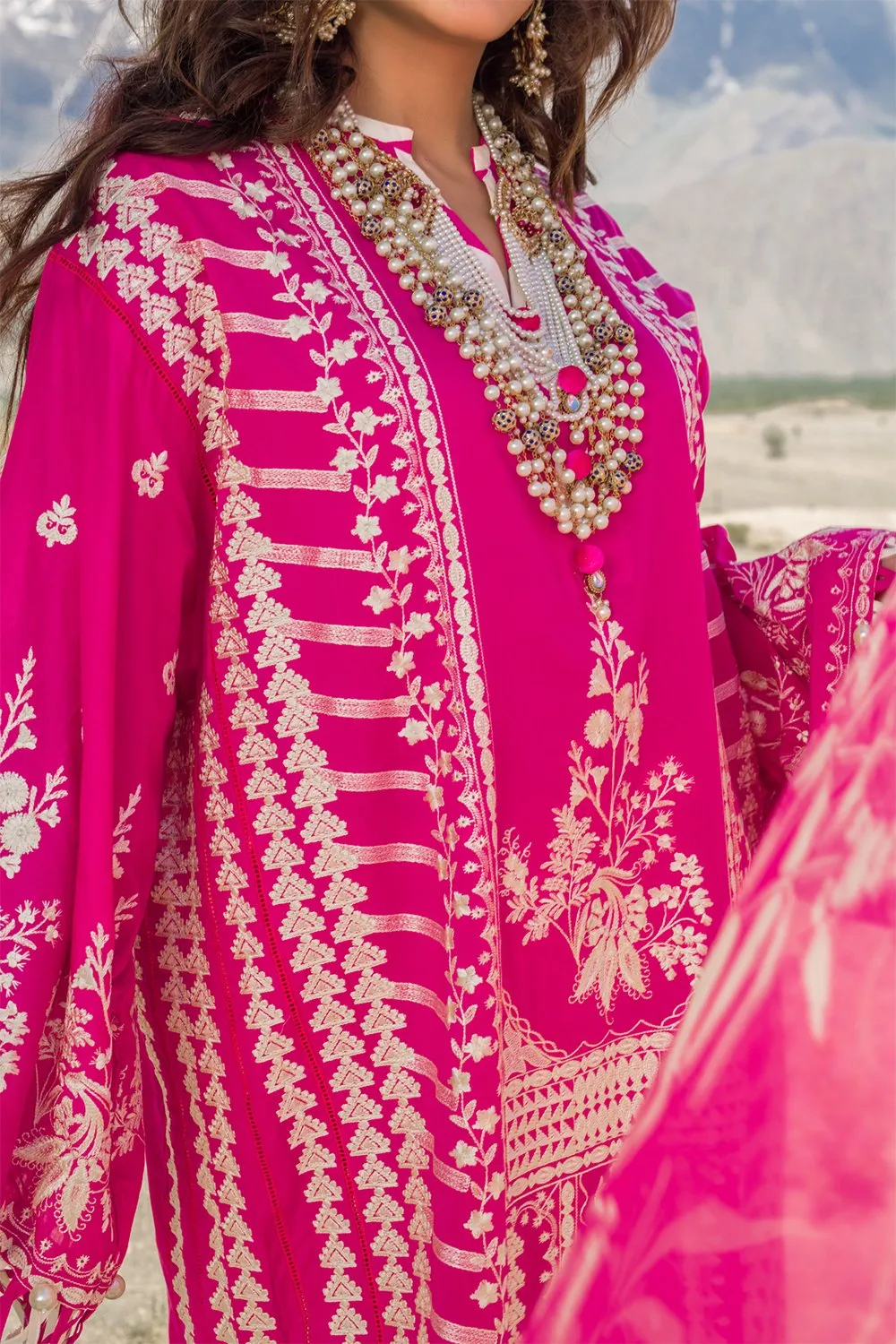 Nisa Hussain Luxury Lawn Collection '21 – NHL04-RUBELLITE