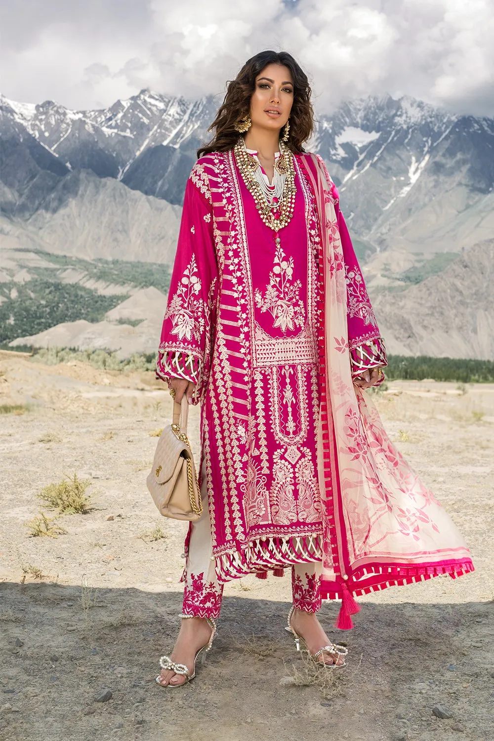 Nisa Hussain Luxury Lawn Collection '21 – NHL04-RUBELLITE