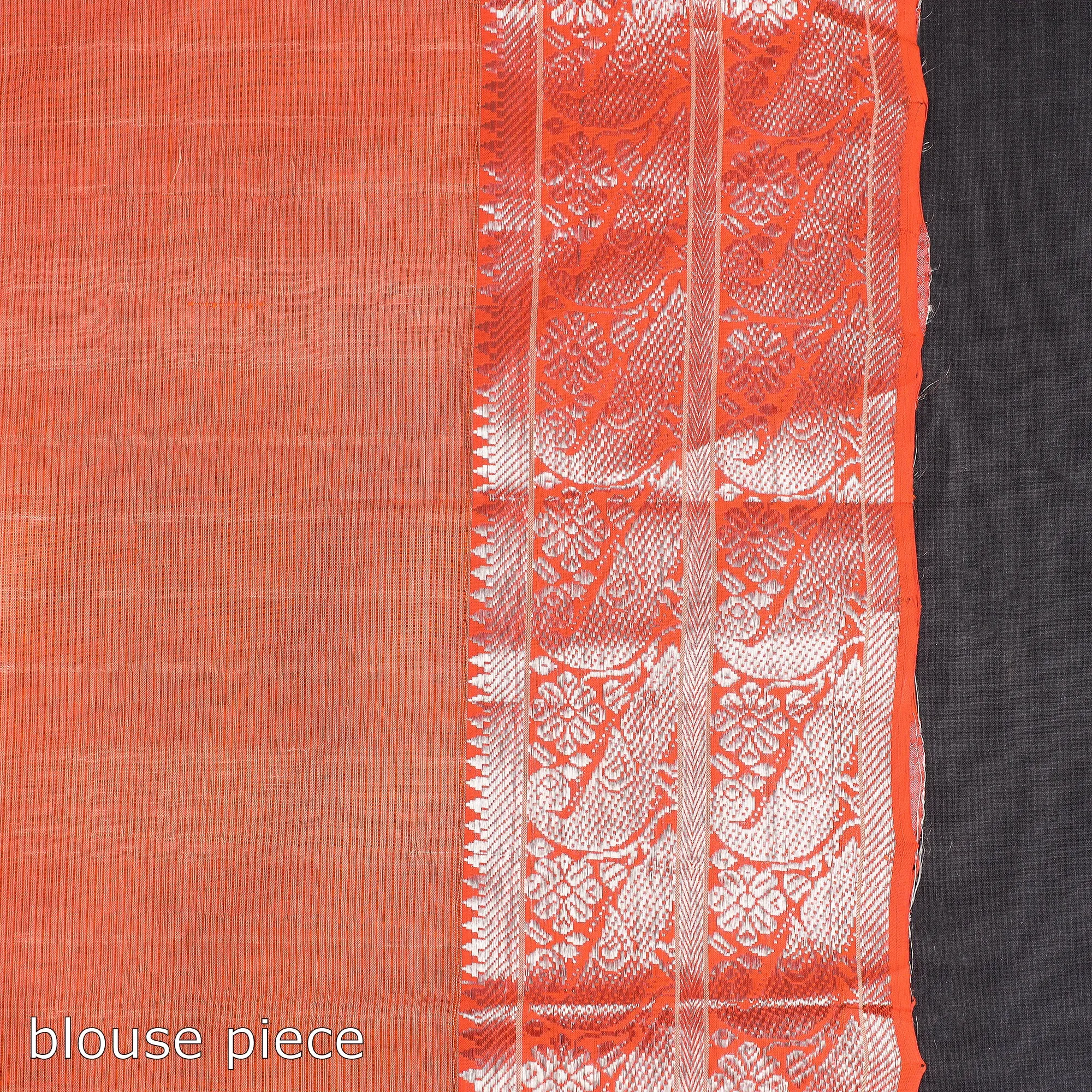 Orange - Mangalagiri Handloom Silk Cotton Saree with Zari Border