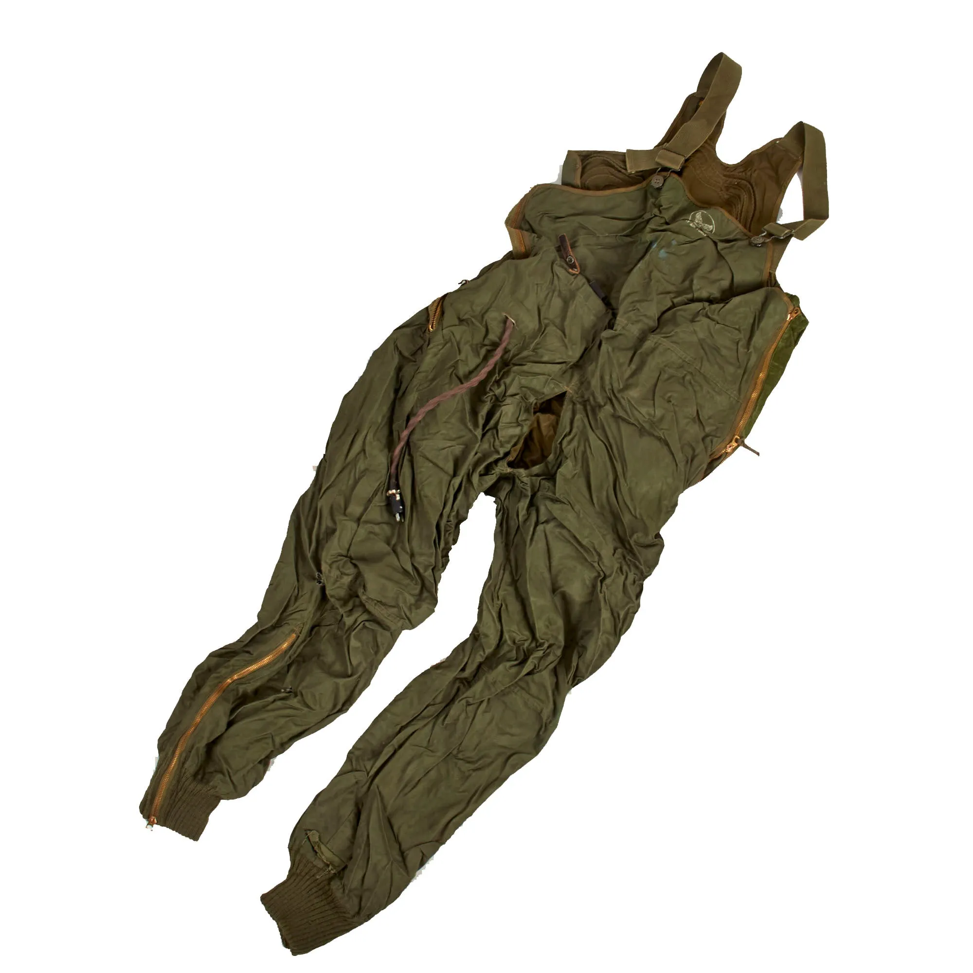 Original U.S. WWII to Immediate Post War Era Army Air Forces Type F-3 Heated Trousers, Type F-3 Heated Jacket and US Navy N-1 Type Winter Trousers - 11 Items Total