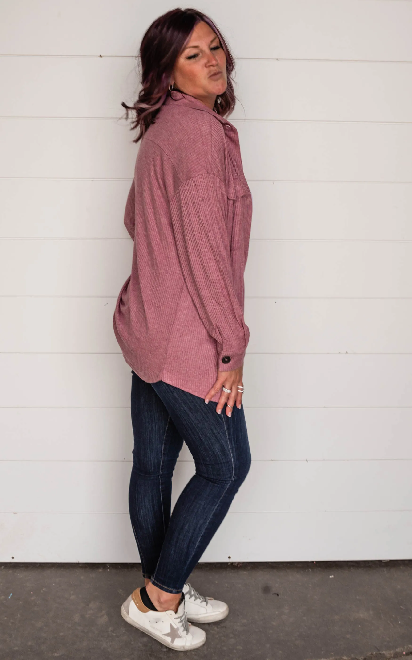 Oversized Heather Lightweight Sweater Shacket - Part 2 - Final Sale