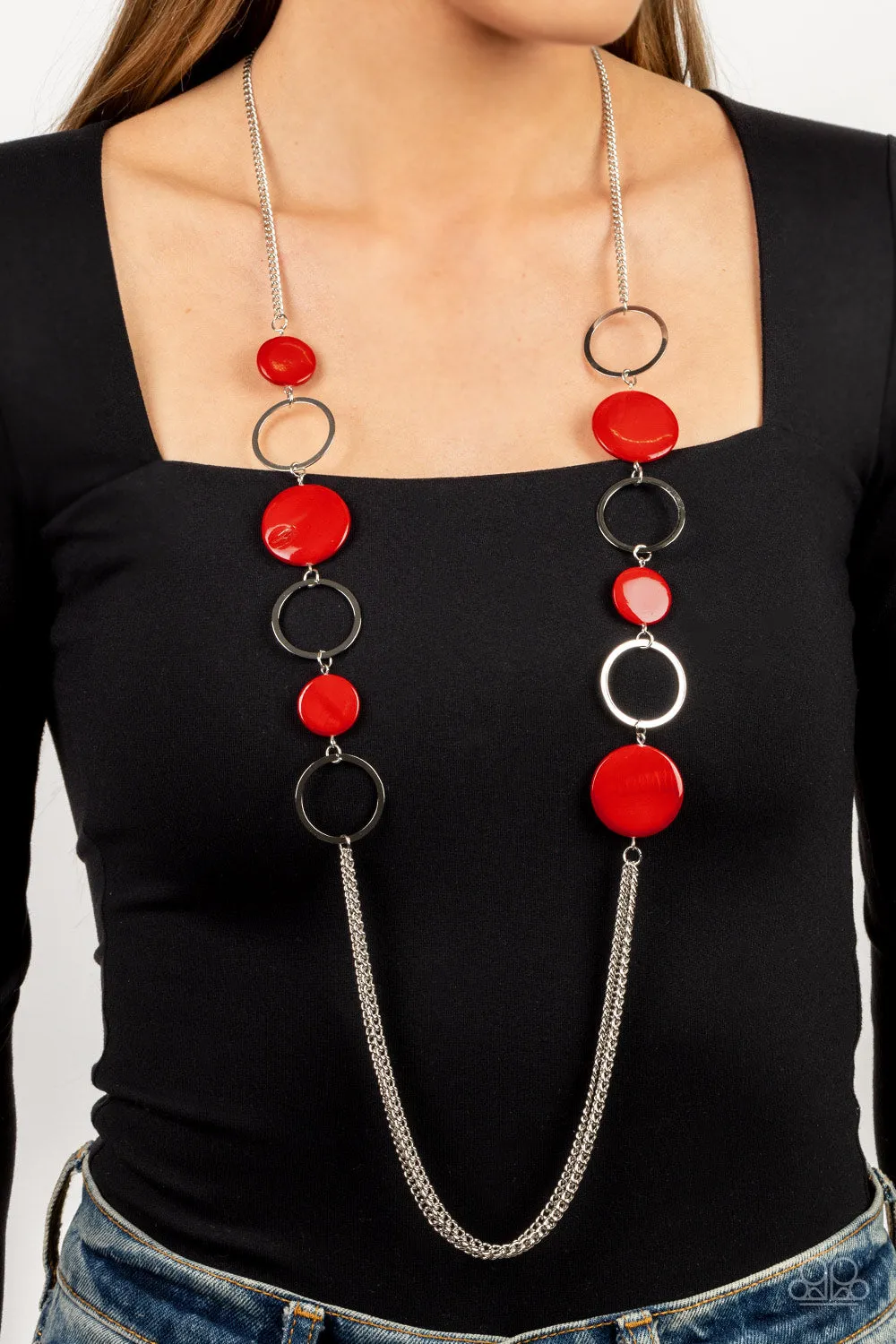 Paparazzi Beach Hub Necklace Red