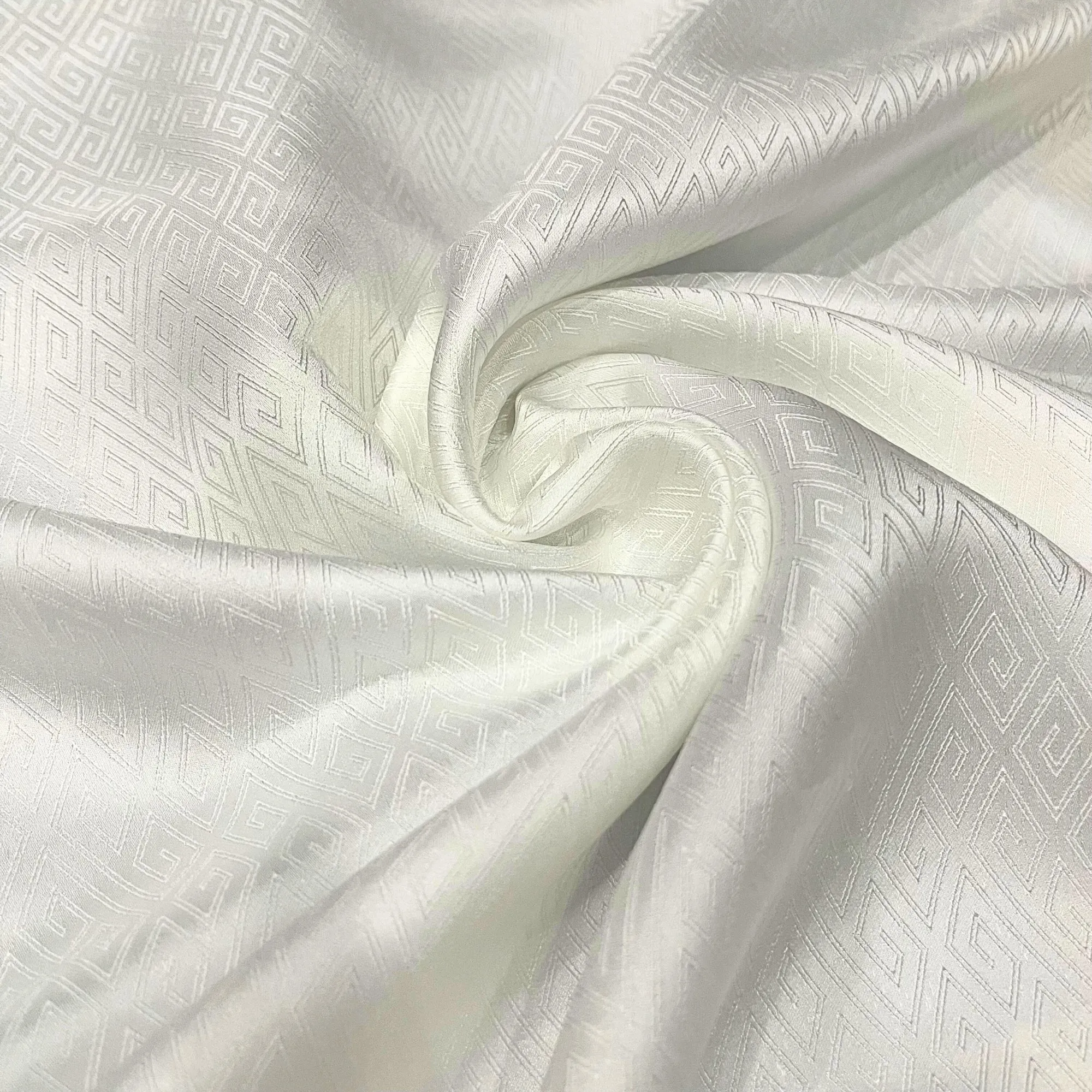 PATTERN MULBERRY SILK fabric by the yard - White pattern silk - Handmade silk – Sewing clothes – Silk for sewing - Gift for men