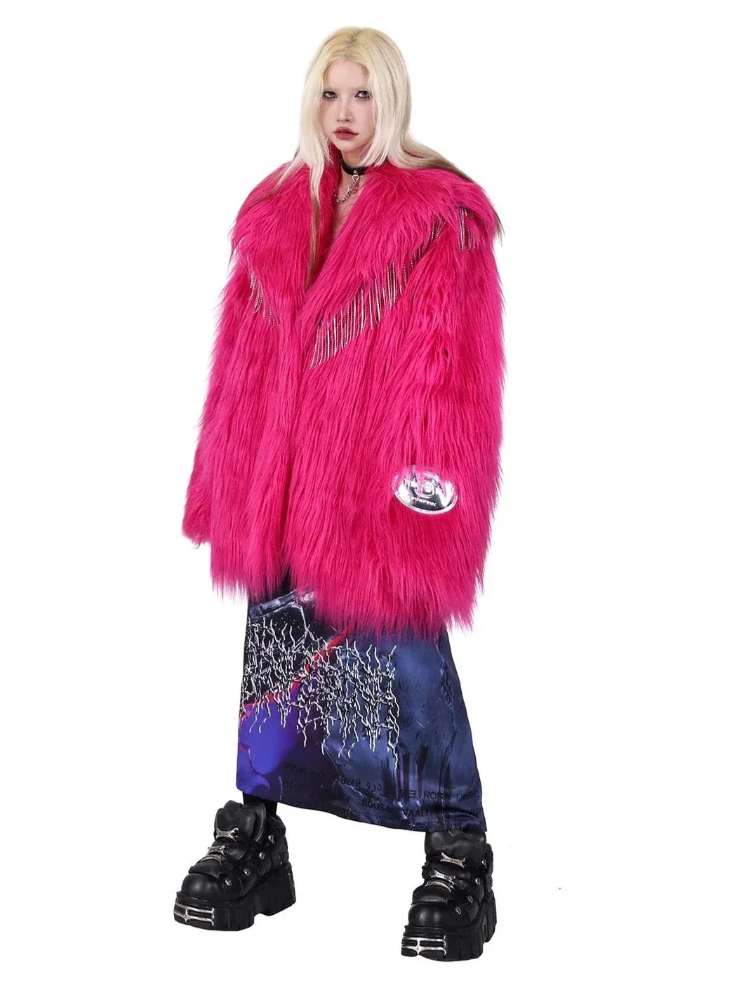 PINKSPINK Vibrant Faux Fur Jacket - Hot Pink