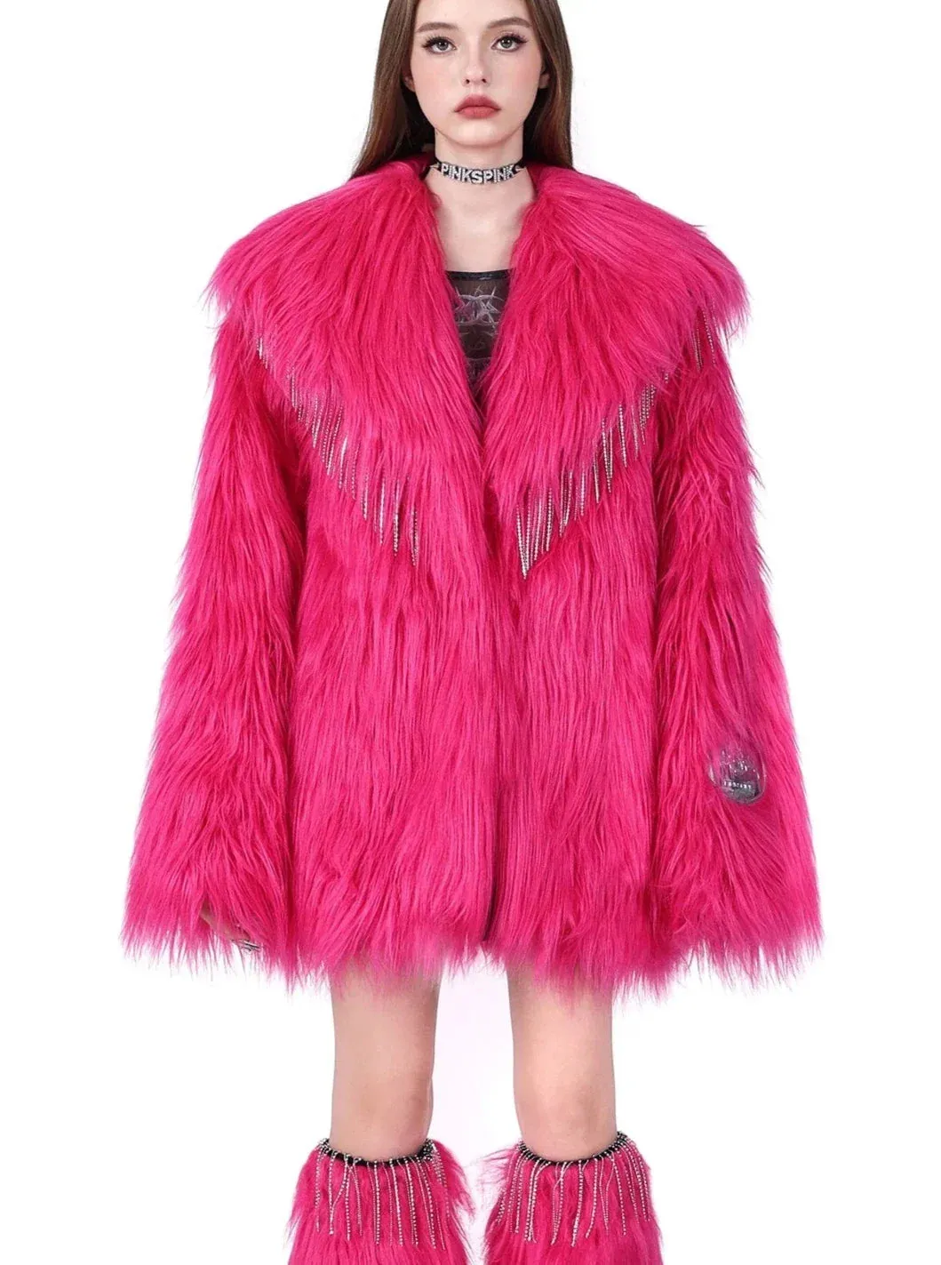 PINKSPINK Vibrant Faux Fur Jacket - Hot Pink