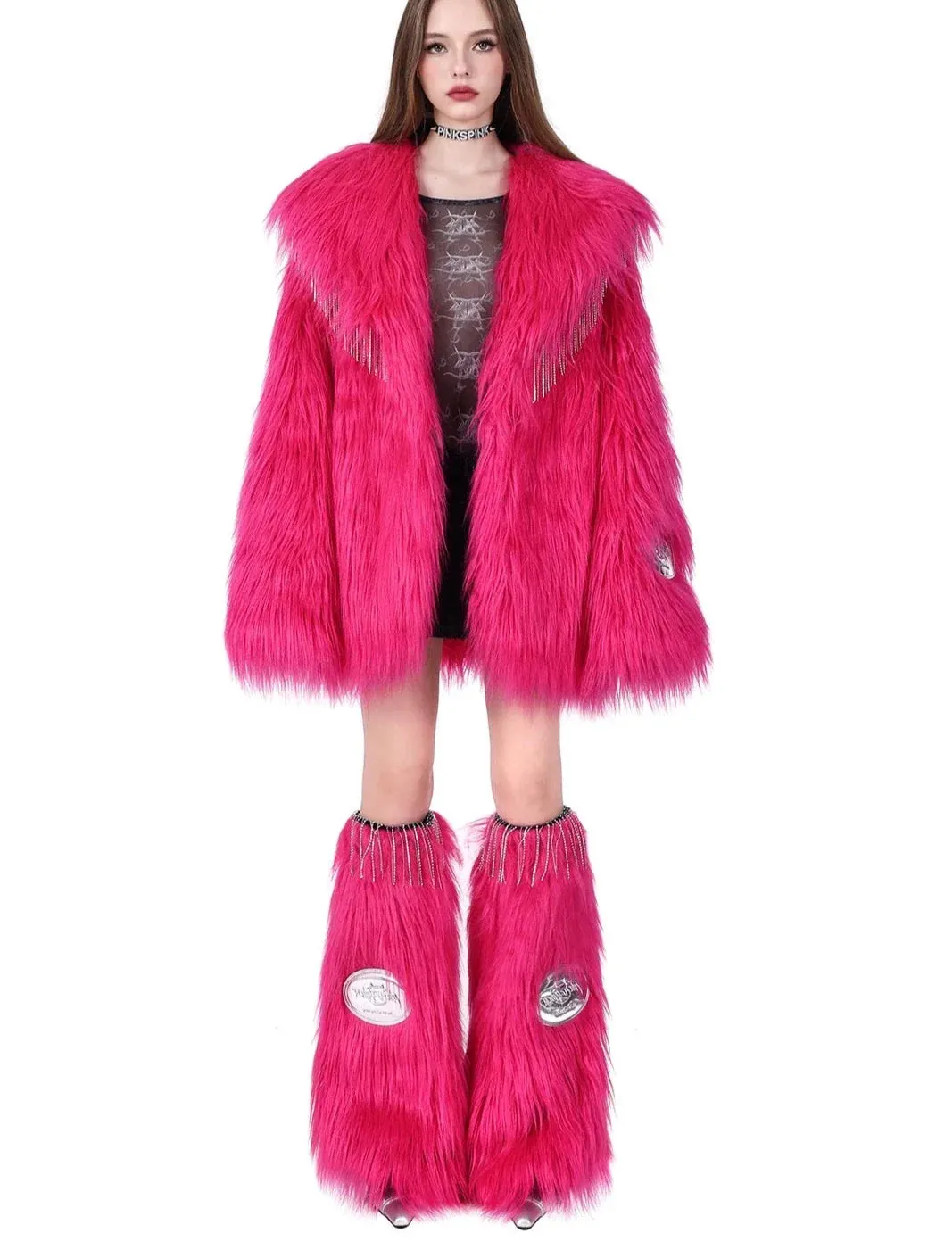 PINKSPINK Vibrant Faux Fur Jacket - Hot Pink