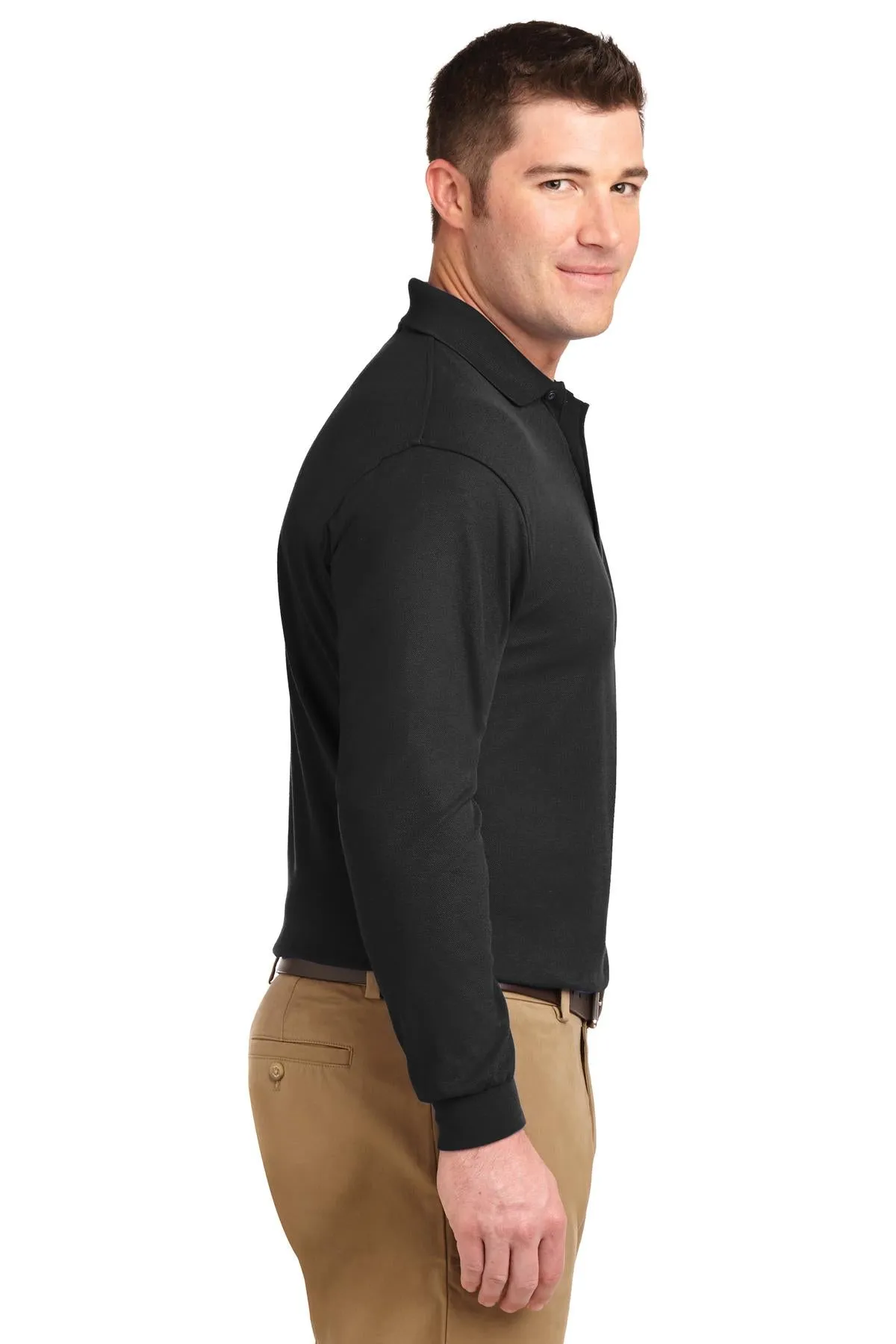 Port Authority® Silk Touch™ Long Sleeve Polo.  K500LS