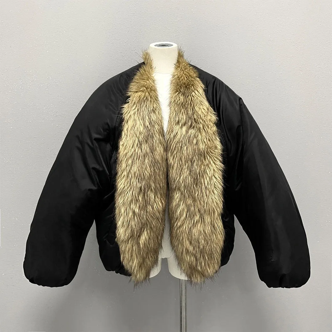 Pre Order:  Hidden Rope Straps Faux Fur Coat