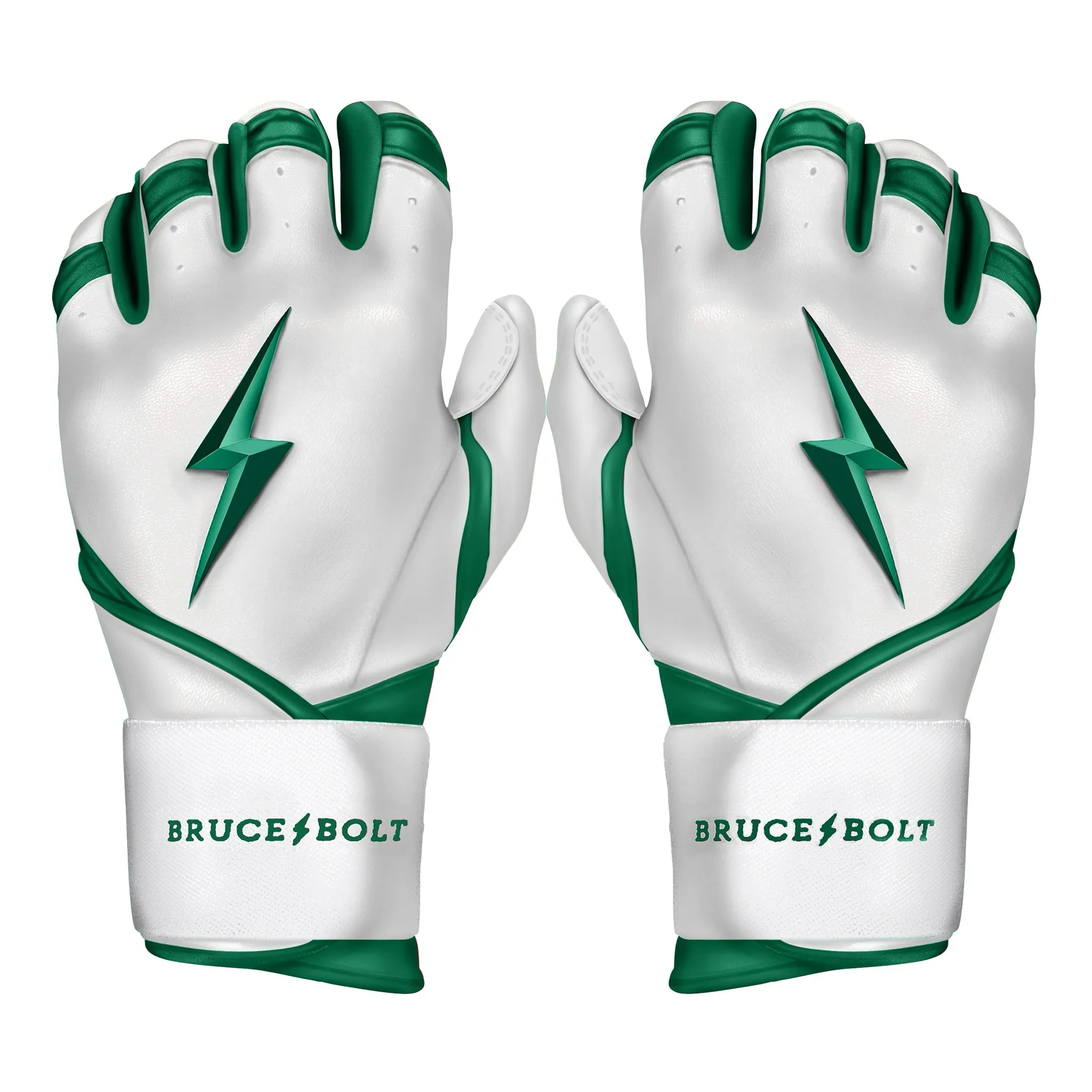 PREMIUM PRO CHROME Series Long Cuff Batting Gloves | GREEN