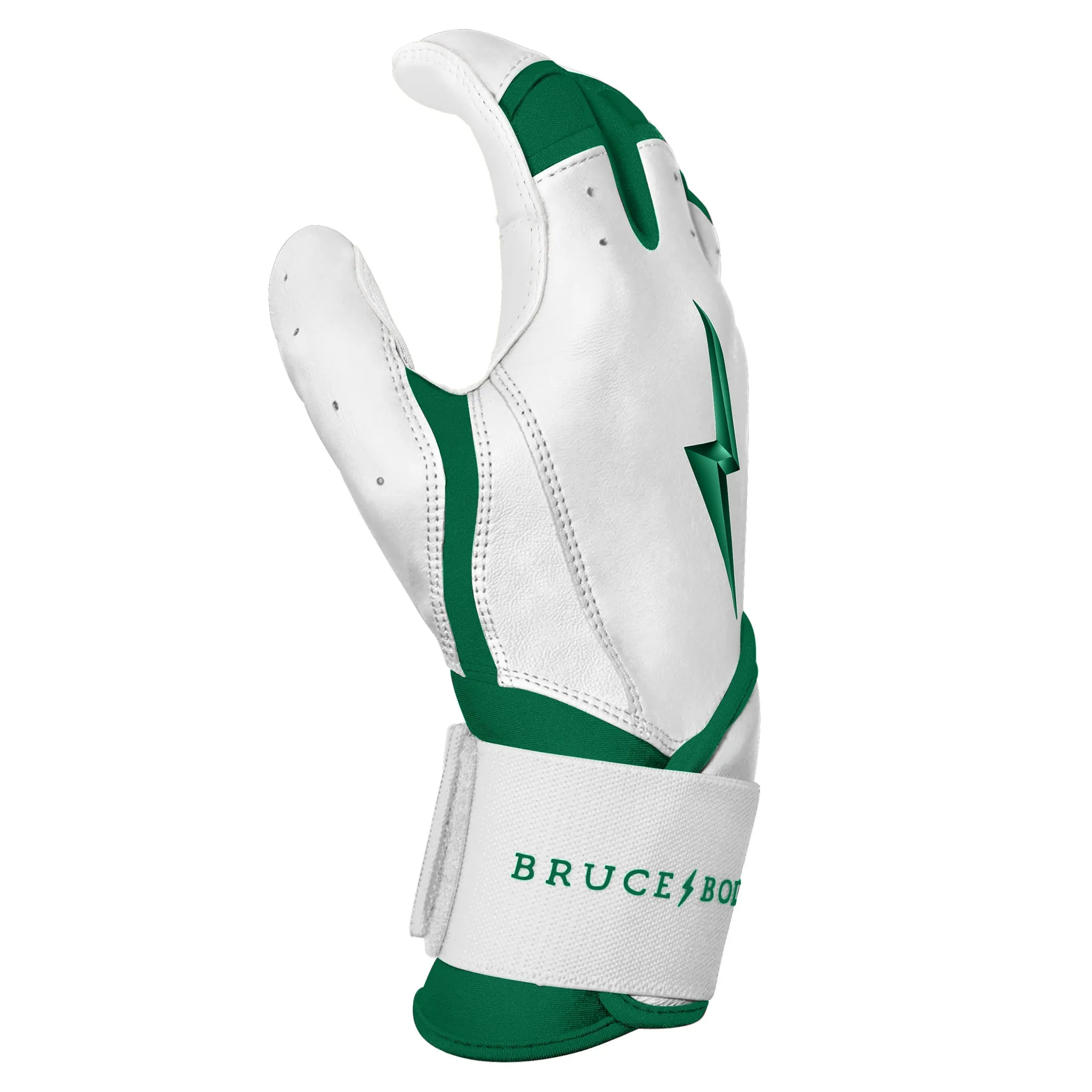 PREMIUM PRO CHROME Series Long Cuff Batting Gloves | GREEN