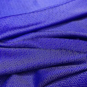 PURE MULBERRY SILK fabric by the yard - Blue pattern silk - Handmade fabric – Sewing clothes – Silk for sewing - Gift for men