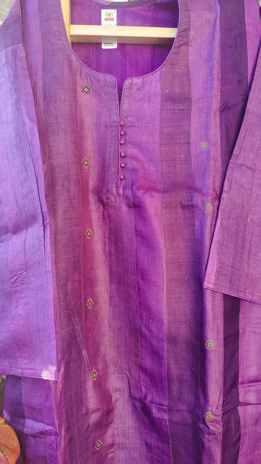 PURPLE PURE TUSSAR SILK KURTA