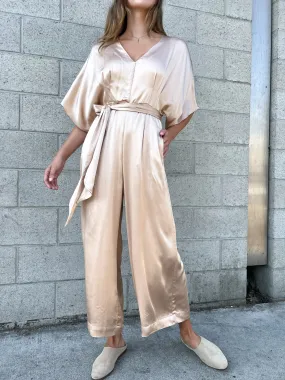 Sabrina Jumpsuit in Satin - Champagne *Final Sale*