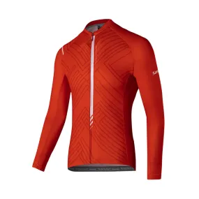 Santic Light Stripe Red Men’s Cycling Jersey Long Sleeve