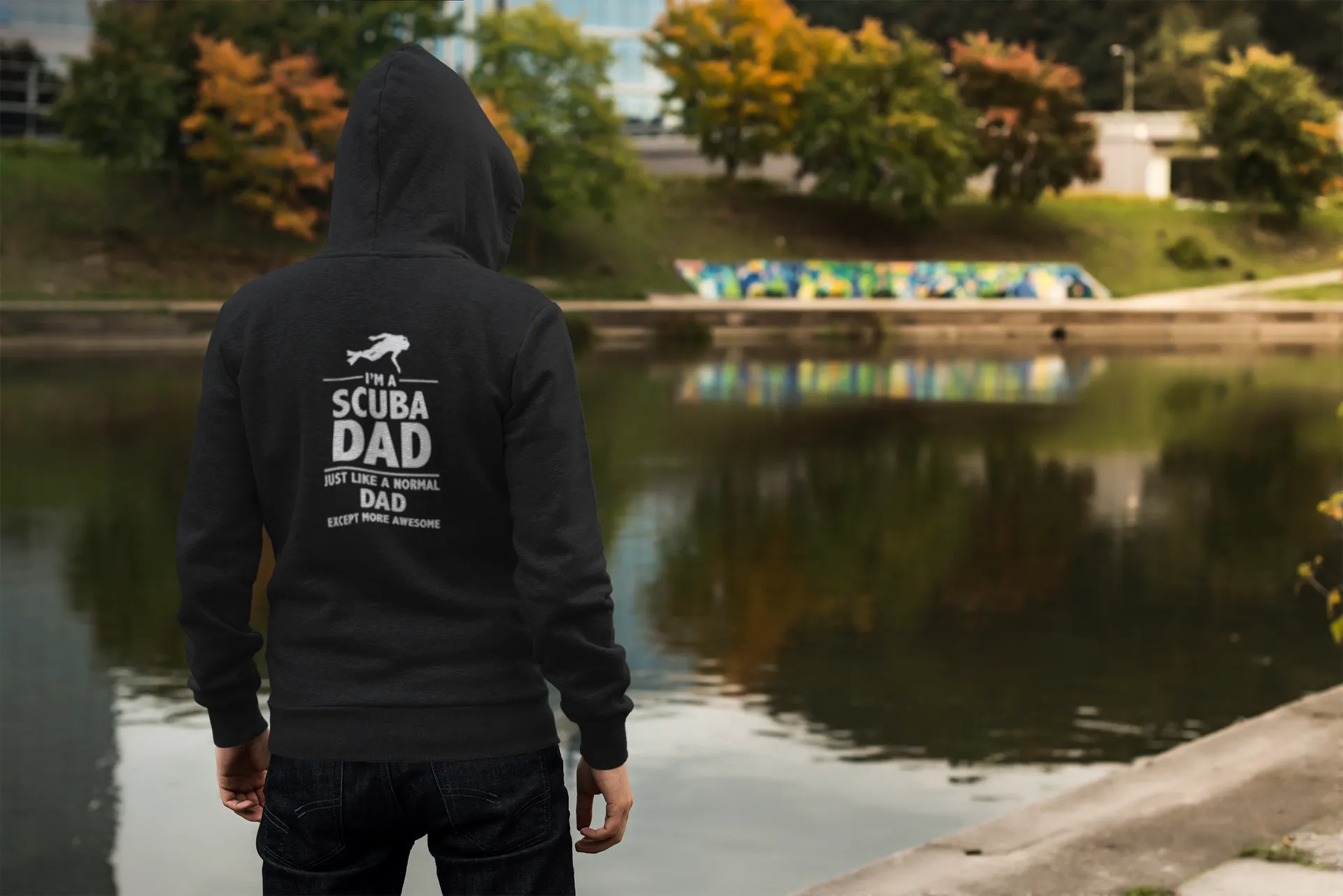 Scuba diving Hoodie Men | Coated Fleece 'I'm A Scuba Dad'