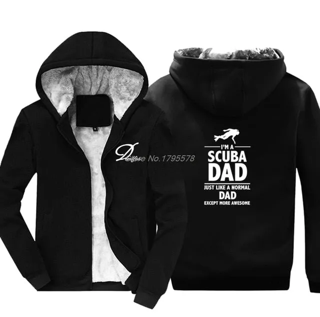 Scuba diving Hoodie Men | Coated Fleece 'I'm A Scuba Dad'