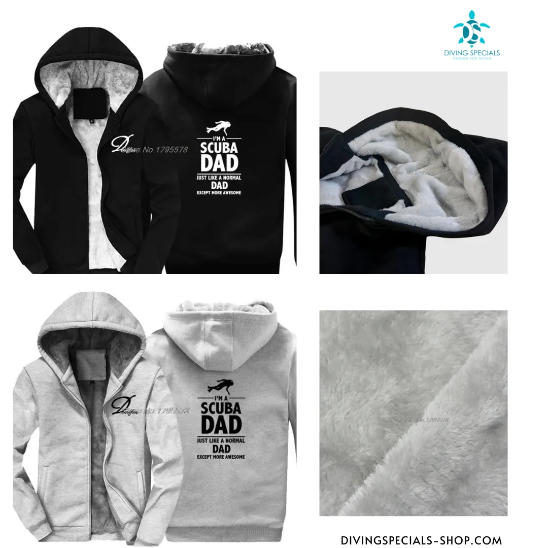 Scuba diving Hoodie Men | Coated Fleece 'I'm A Scuba Dad'