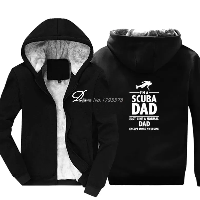 Scuba diving Hoodie Men | Coated Fleece 'I'm A Scuba Dad'