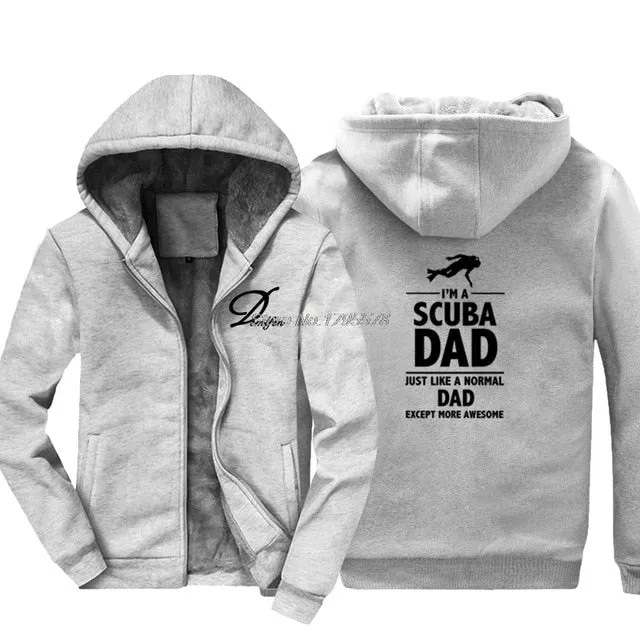 Scuba diving Hoodie Men | Coated Fleece 'I'm A Scuba Dad'