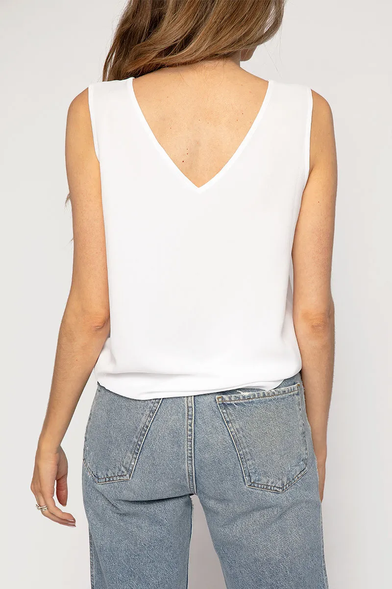 Silk Tank Top in White