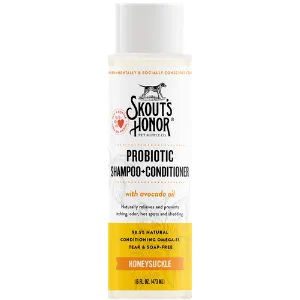 Skout's Honor Probiotic Pet Shampoo Plus Conditioner Honeysuckle 16-oz