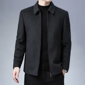 Solid Polyester Dark Color Men's Jacket